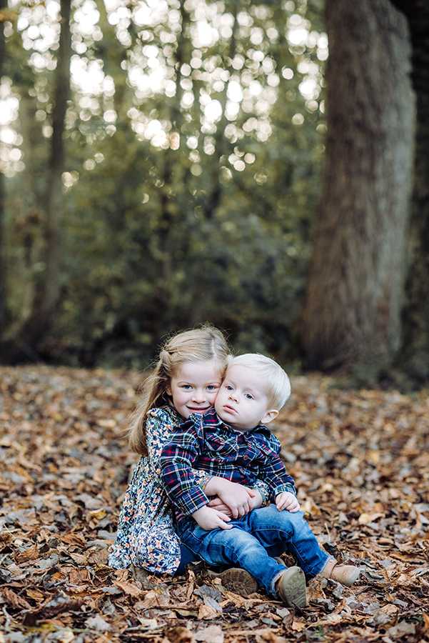 Sibling portrait taken in Autumn in STockport